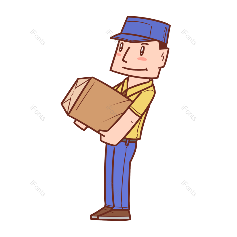 卡通图片,快递元素,快递员PNG,素材免抠素材